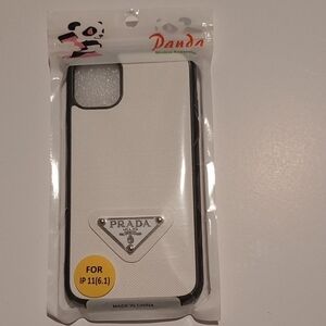 Prada White Cell Phone Case Sleek Design Protective Bumper